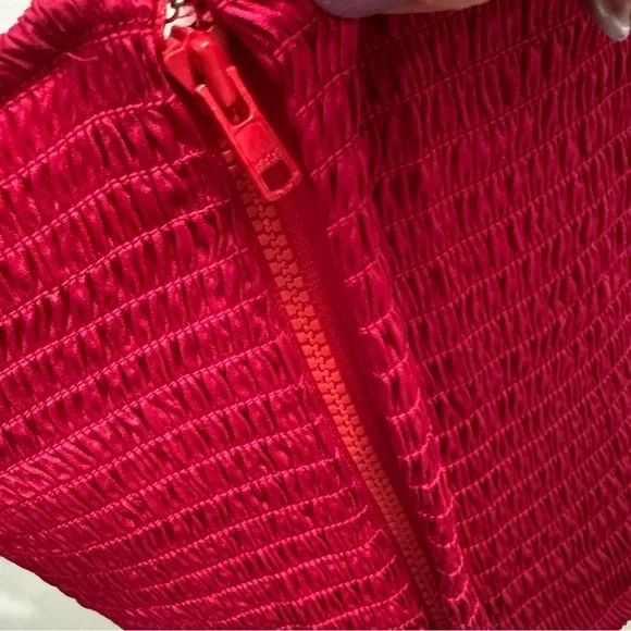 Vintage Nordstrom’s Lingerie Silk bustier Corset Strapless Top With Boning Red - Picture 5 of 9